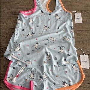 PJ Salvage Blue Dog Print Pajama Set